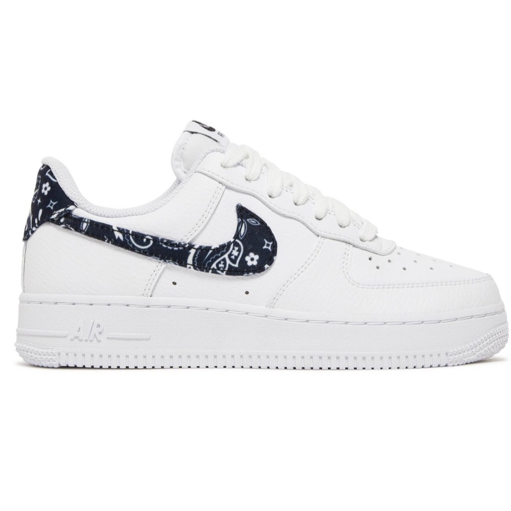 White Air Forces (Black Paisley checkmark bandana pattern) barely worn (2 times)